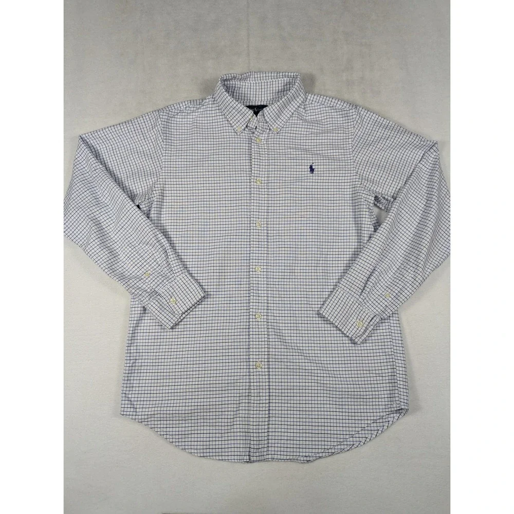 Polo Ralph Lauren Boys Checkered Long‎ Sleeve Button-down Shirt Size XL (20)